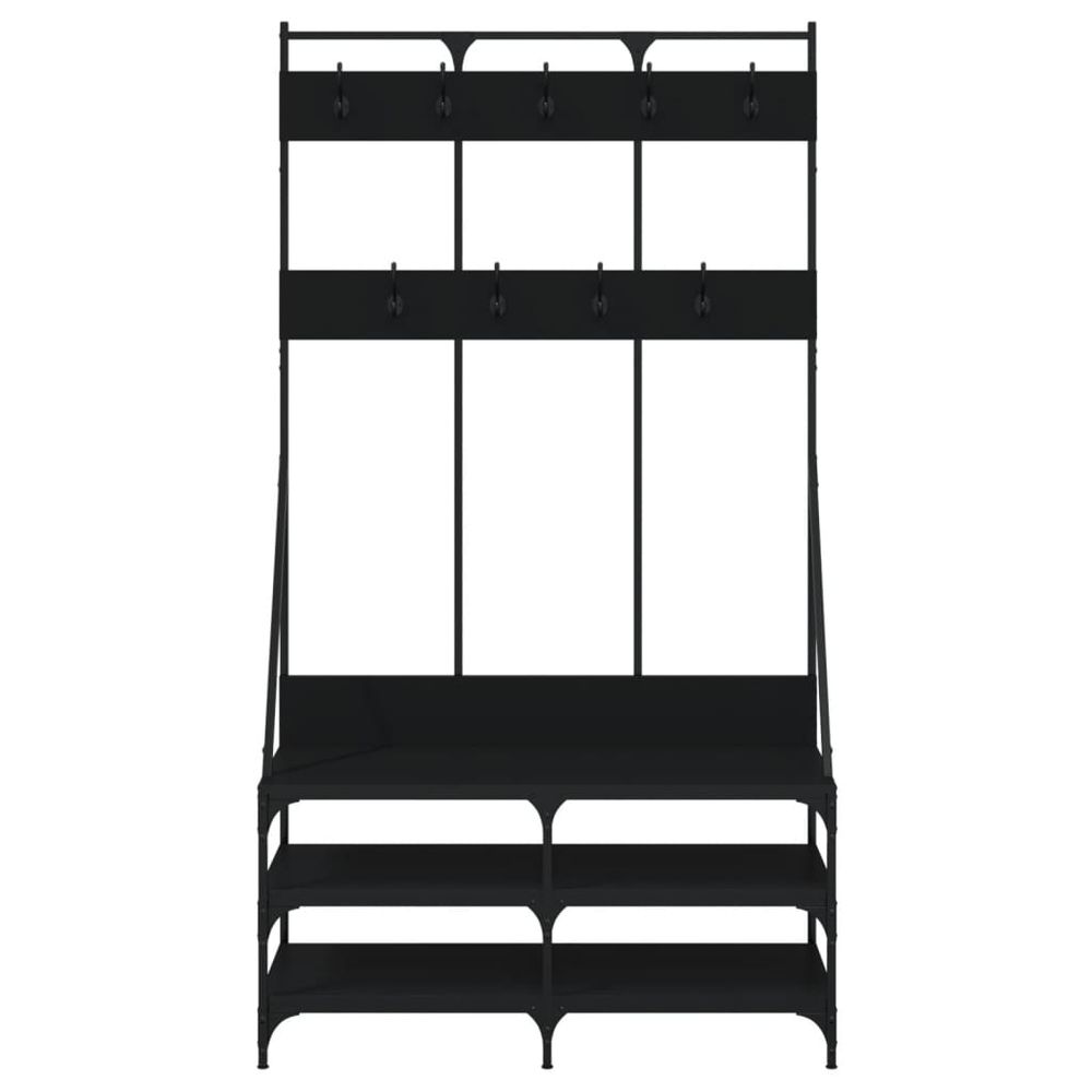 Clothes Rack with Shoe Storage vidaXL Black 100x40x184 cm - Shoe Storage from vidaXL