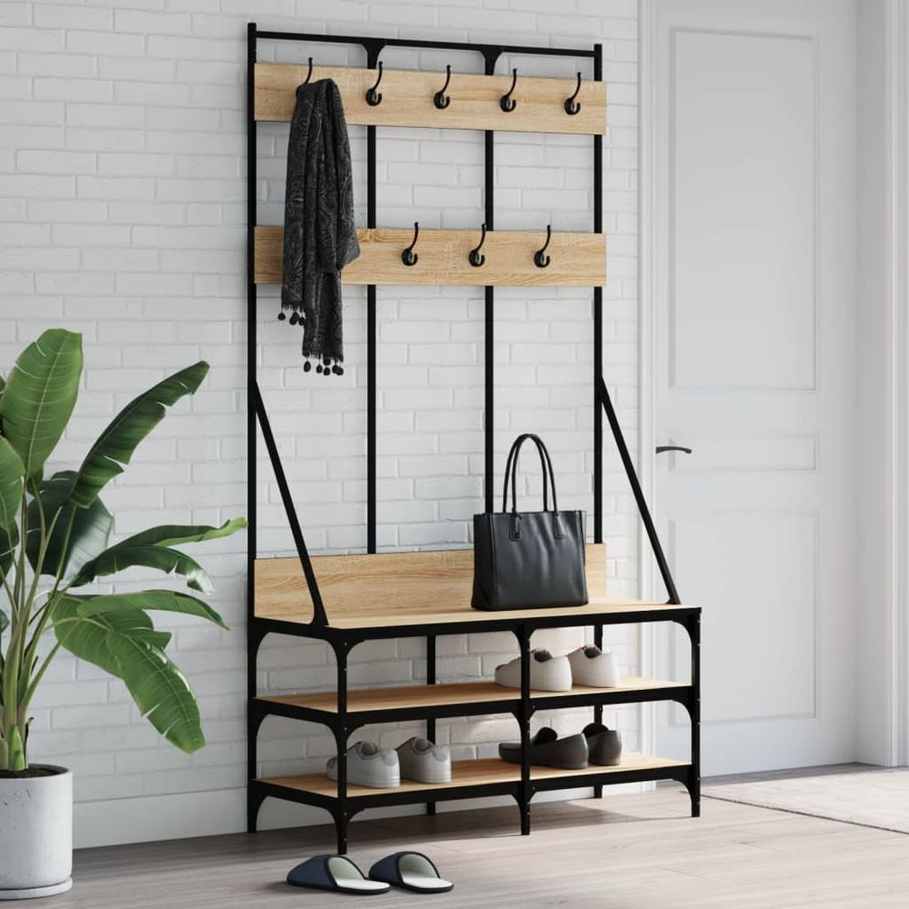 Clothes Rack with Shoe Storage vidaXL Black 100x40x184 cm - Shoe Storage from vidaXL