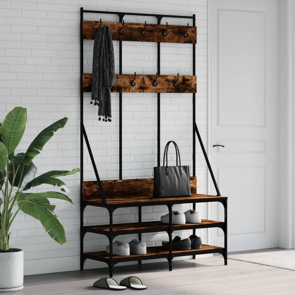 Clothes Rack with Shoe Storage vidaXL Black 100x40x184 cm - Shoe Storage from vidaXL