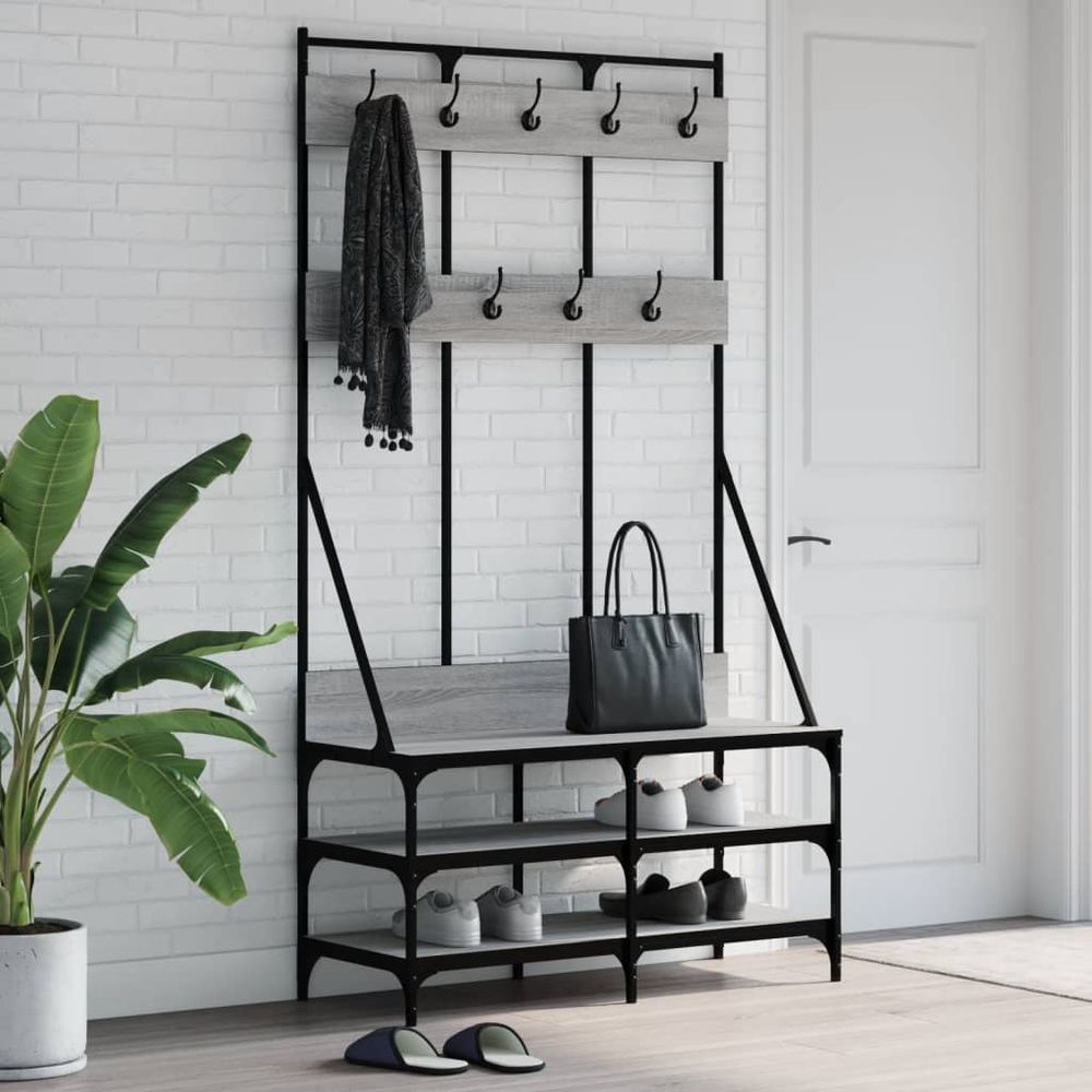 Clothes Rack with Shoe Storage vidaXL Black 100x40x184 cm - Shoe Storage from vidaXL