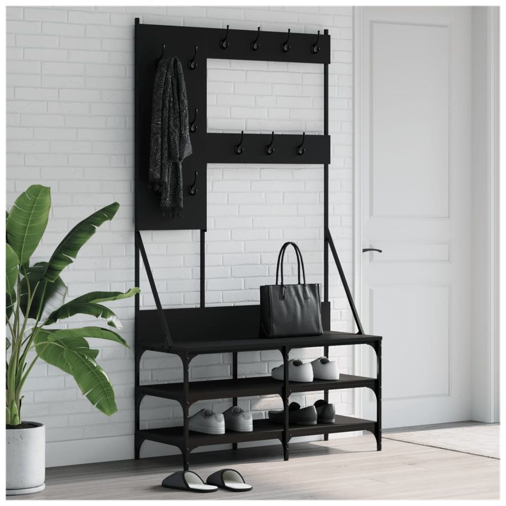 Clothes Rack with Shoe Storage vidaXL Black 100x40x184 cm - Shoe Storage from vidaXL