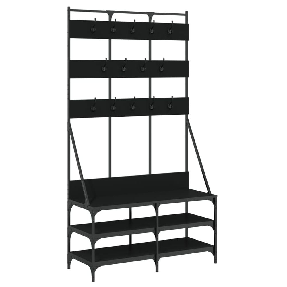 Clothes Rack with Shoe Storage vidaXL Black 100x40x184 cm - Shoe Storage from vidaXL