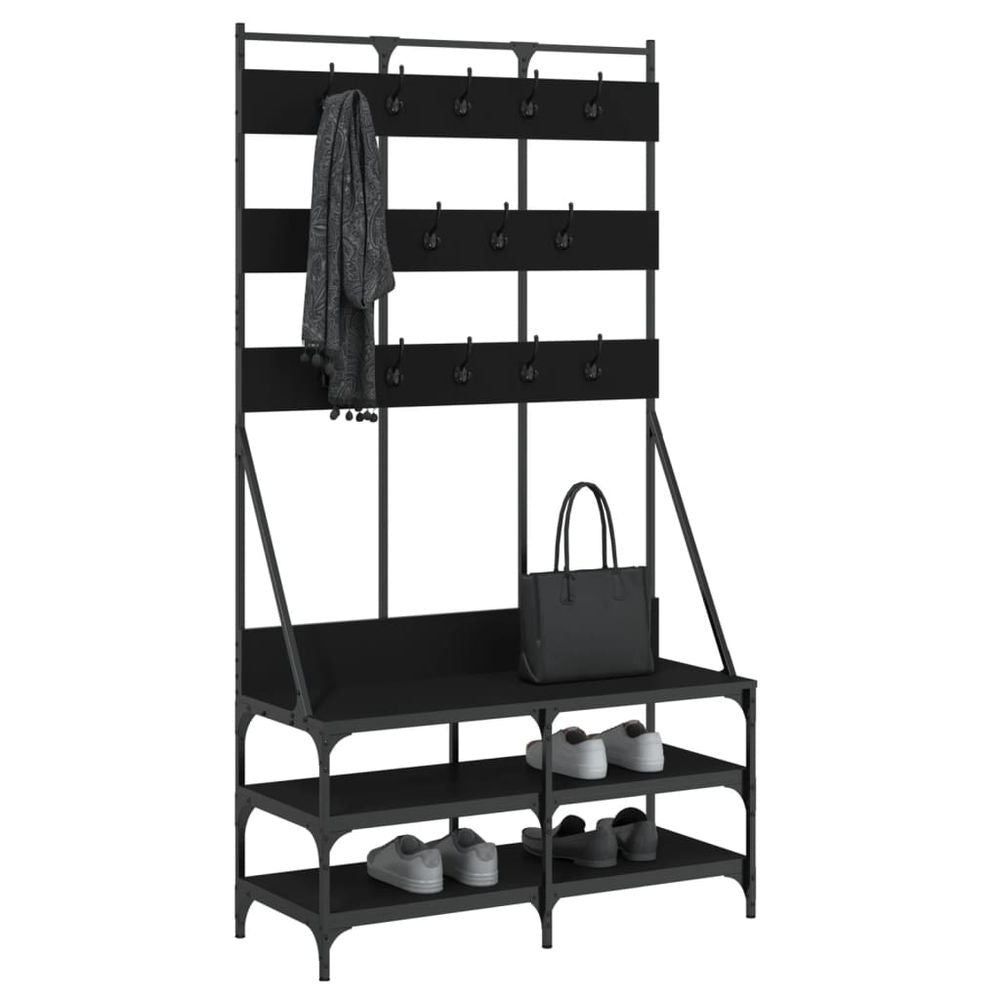 Clothes Rack with Shoe Storage vidaXL Black 100x40x184 cm - Shoe Storage from vidaXL