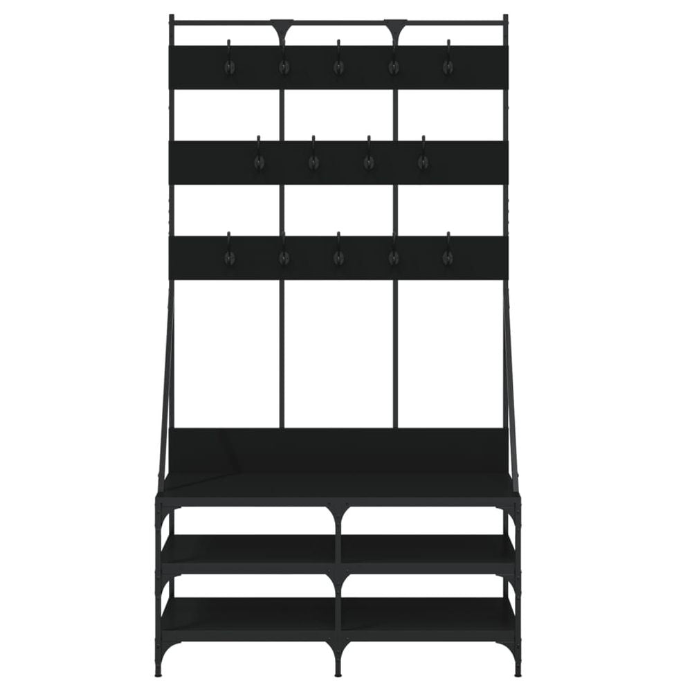 Clothes Rack with Shoe Storage vidaXL Black 100x40x184 cm - Shoe Storage from vidaXL
