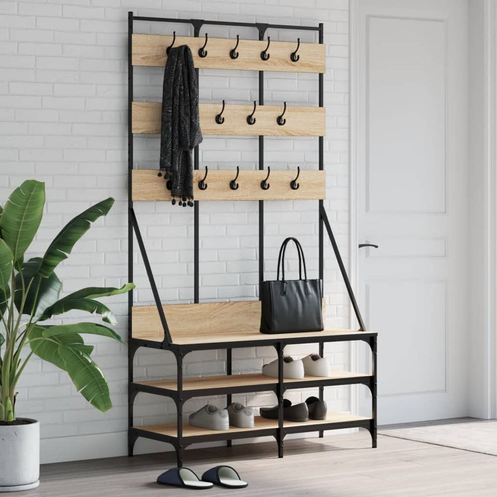 Clothes Rack with Shoe Storage vidaXL Black 100x40x184 cm - Shoe Storage from vidaXL