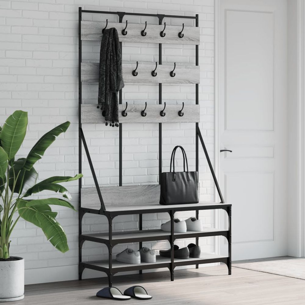 Clothes Rack with Shoe Storage vidaXL Black 100x40x184 cm - Shoe Storage from vidaXL