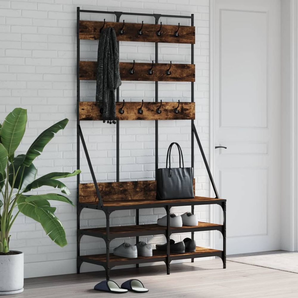 Clothes Rack with Shoe Storage vidaXL Black 100x40x184 cm - Shoe Storage from vidaXL