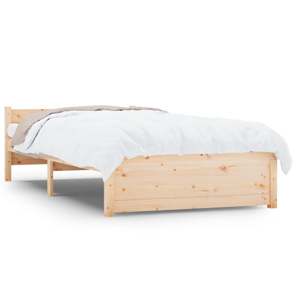 Bed Frame Solid Wood 75x190 cm vidaXL Small Single - Single Bed from vidaXL