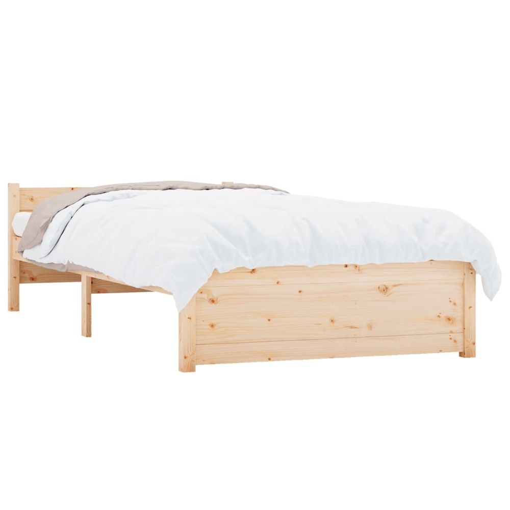 Bed Frame Solid Wood 75x190 cm vidaXL Small Single - Single Bed from vidaXL