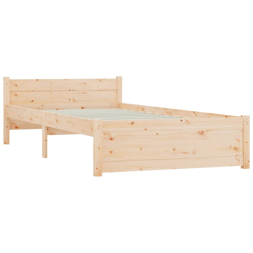Bed Frame Solid Wood 75x190 cm vidaXL Small Single - Single Bed from vidaXL