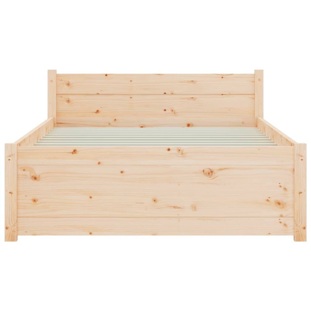 Bed Frame Solid Wood 75x190 cm vidaXL Small Single - Single Bed from vidaXL