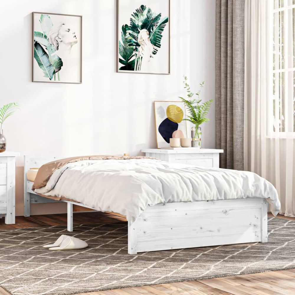 Bed Frame Solid Wood 75x190 cm vidaXL Small Single - Single Bed from vidaXL