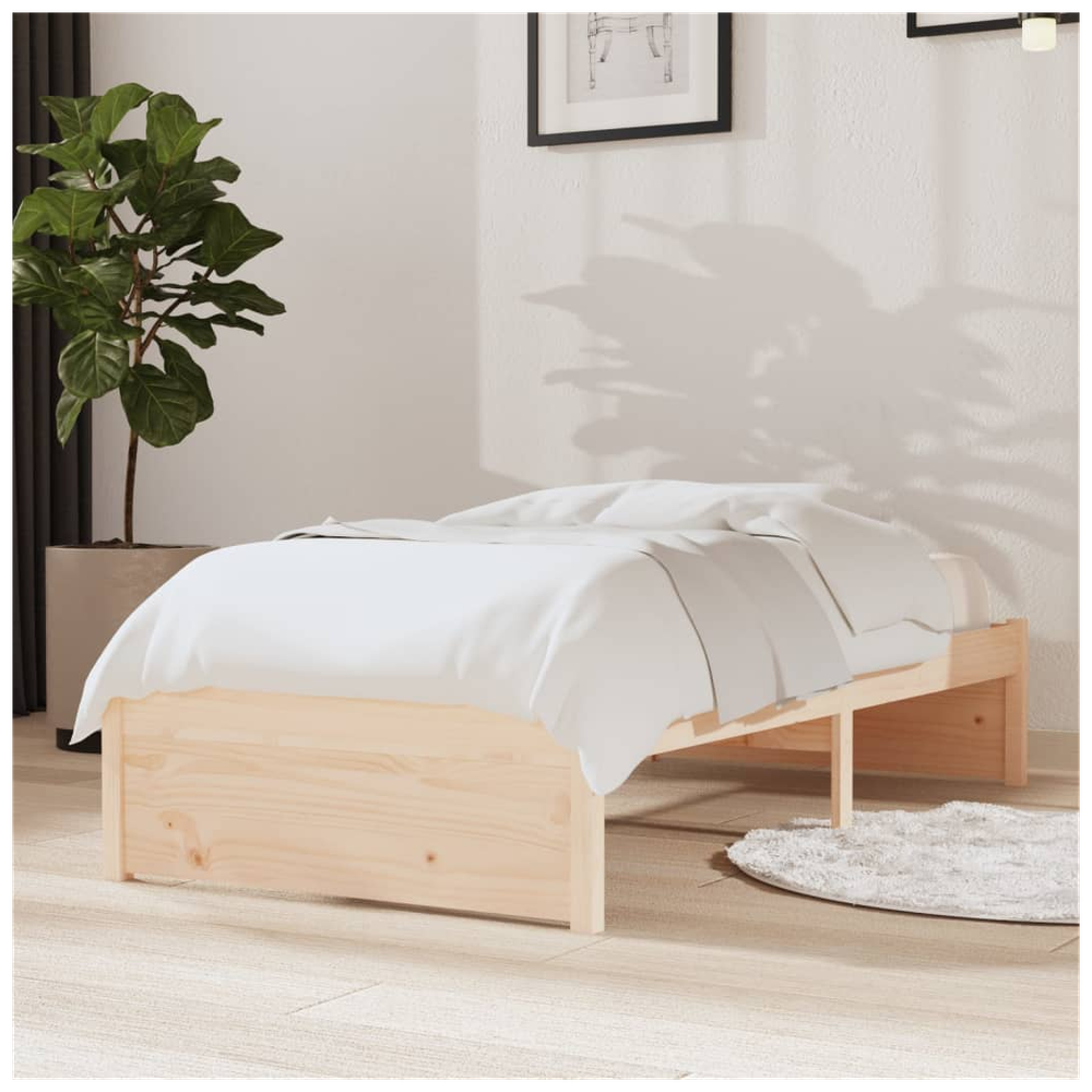 Bed Frame Solid Wood vidaXL  75x190 cm Small Single - Single Bed from vidaXL