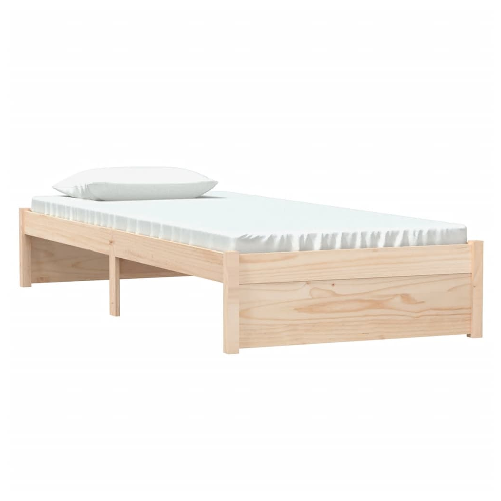 Bed Frame Solid Wood vidaXL  75x190 cm Small Single - Single Bed from vidaXL