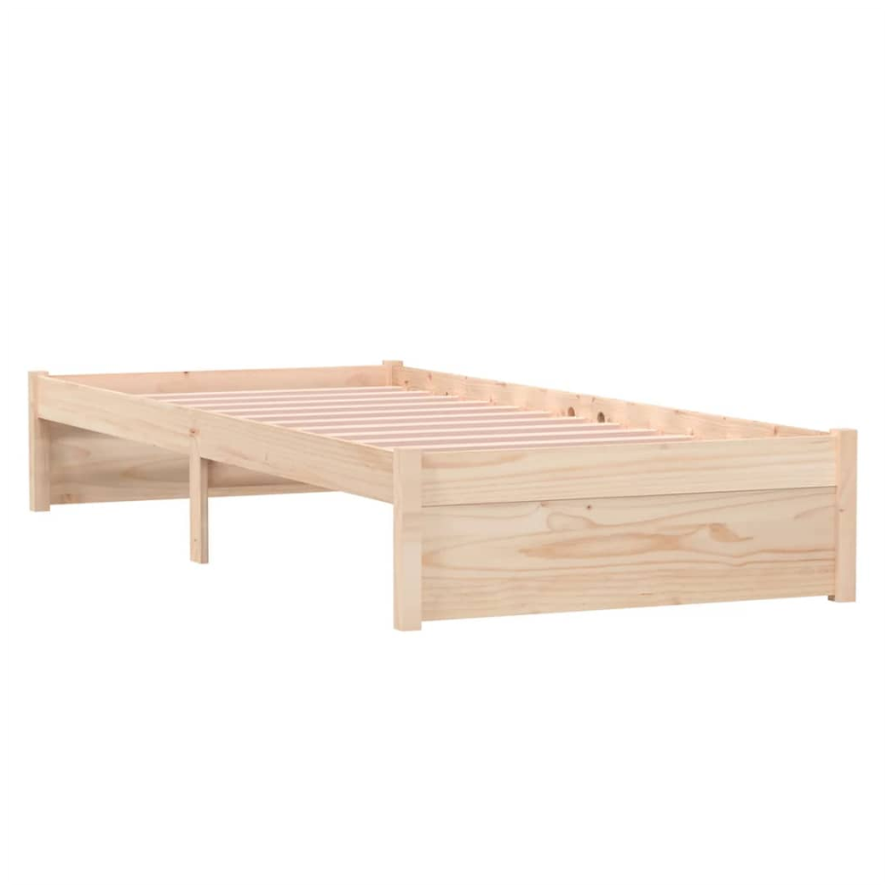 Bed Frame Solid Wood vidaXL  75x190 cm Small Single - Single Bed from vidaXL