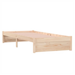 Bed Frame Solid Wood vidaXL  75x190 cm Small Single - Single Bed from vidaXL