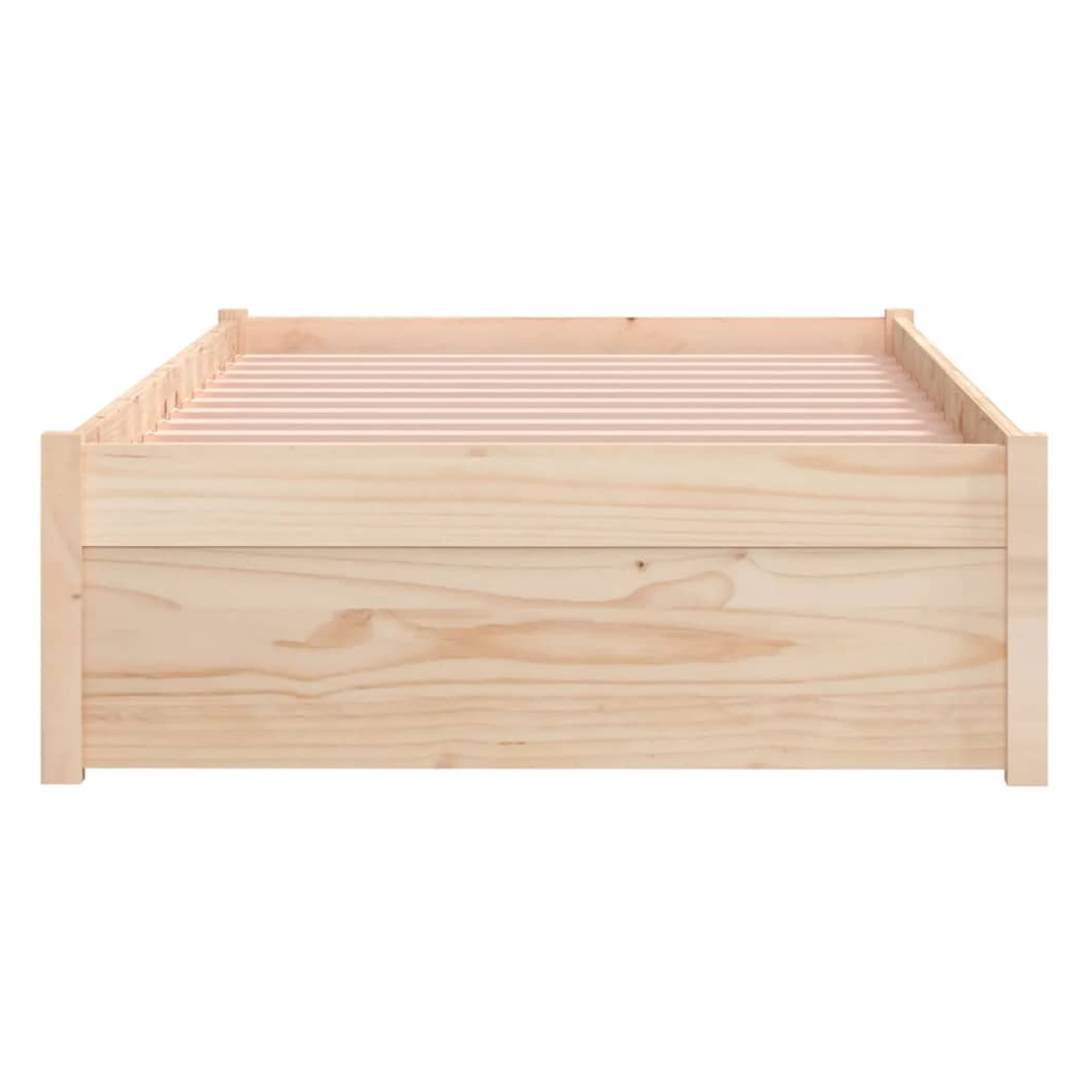 Bed Frame Solid Wood vidaXL  75x190 cm Small Single - Single Bed from vidaXL