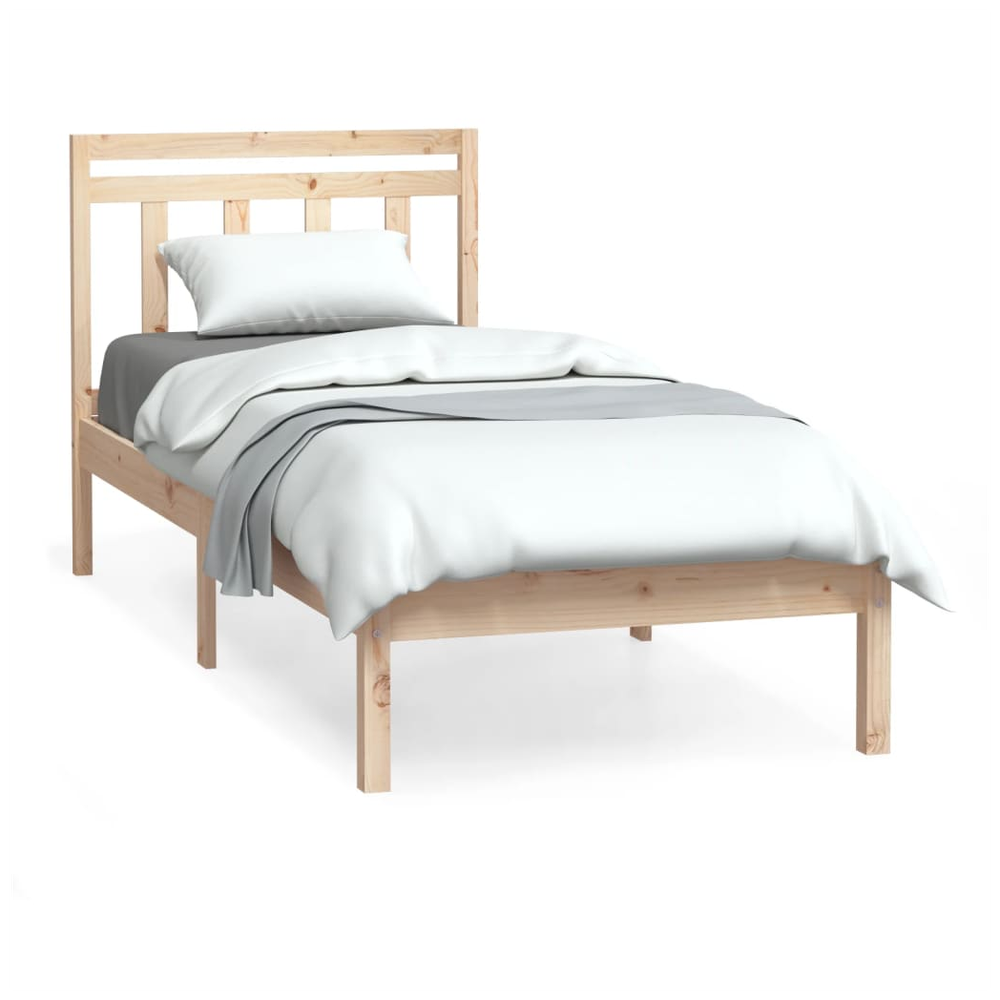 Bed Frame 75x190 cm Small vidaXL Single Solid Wood - Single Bed from vidaXL