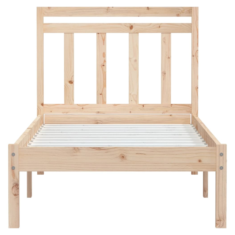 Bed Frame 75x190 cm Small vidaXL Single Solid Wood - Single Bed from vidaXL