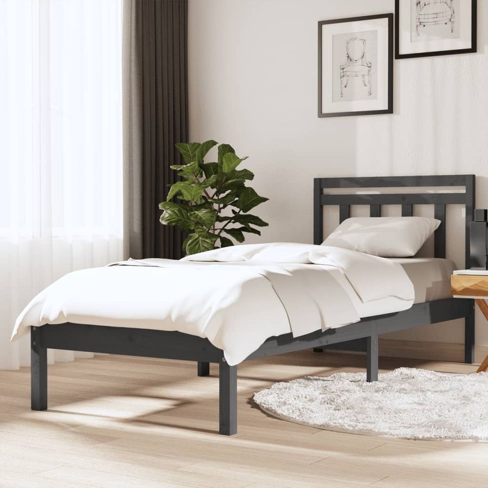 Bed Frame 75x190 cm Small vidaXL Single Solid Wood - Single Bed from vidaXL