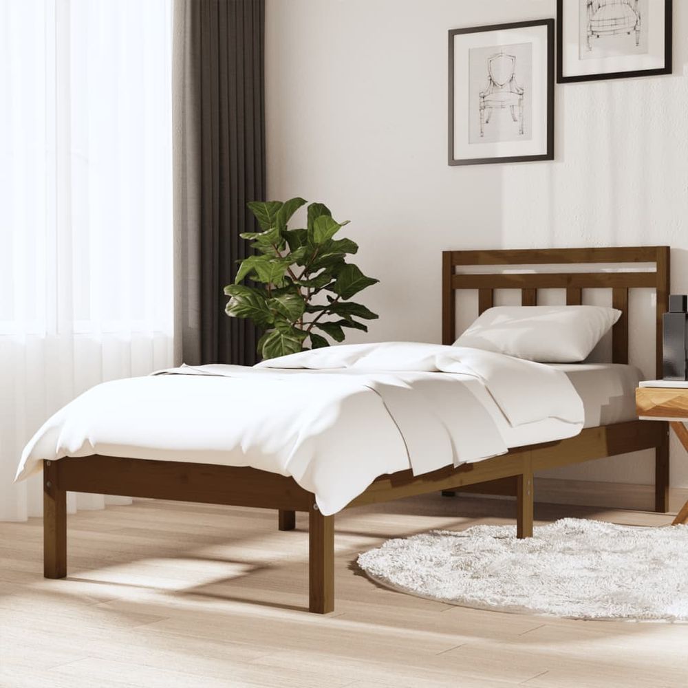 Bed Frame 75x190 cm Small vidaXL Single Solid Wood - Single Bed from vidaXL