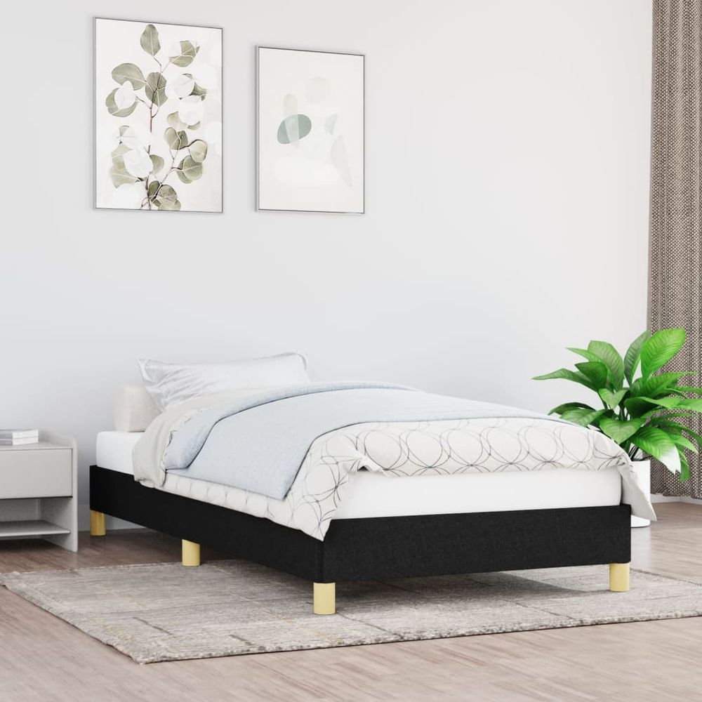 Bed Frame Black 90x190 cm vidaXL Single Fabric - Single Bed from vidaXL