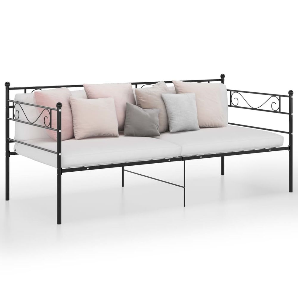 vidaXL Sofa Bed Frame Black Metal 90x200 cm - Sofa Bed from vidaXL