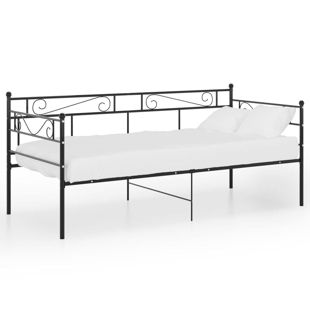 vidaXL Sofa Bed Frame Black Metal 90x200 cm - Sofa Bed from vidaXL