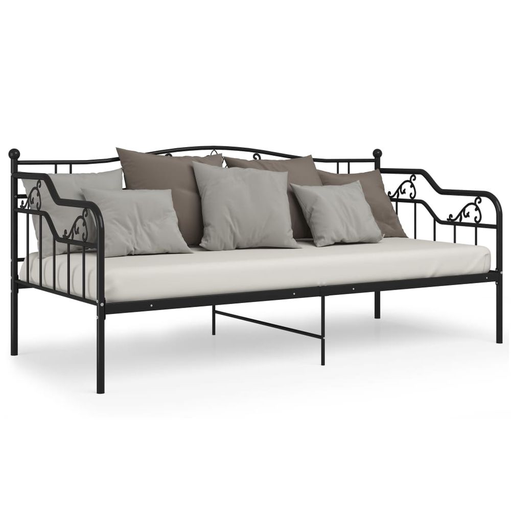 vidaXL Sofa Bed Frame Black Metal 90x200 cm - Sofa from vidaXL