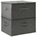 Storage Boxes 2 pcs vidaXL Fabric 43x34x23 cm Anthracite - Storage Box from vidaXL