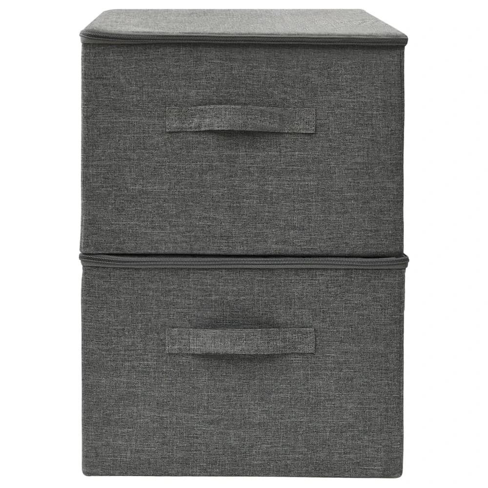 Storage Boxes 2 pcs vidaXL Fabric 43x34x23 cm Anthracite - Storage Box from vidaXL