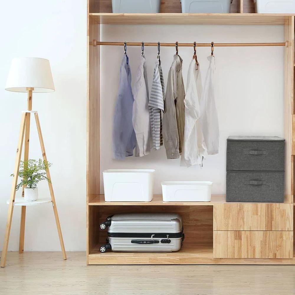 Storage Boxes 2 pcs vidaXL Fabric 43x34x23 cm Anthracite - Storage Box from vidaXL