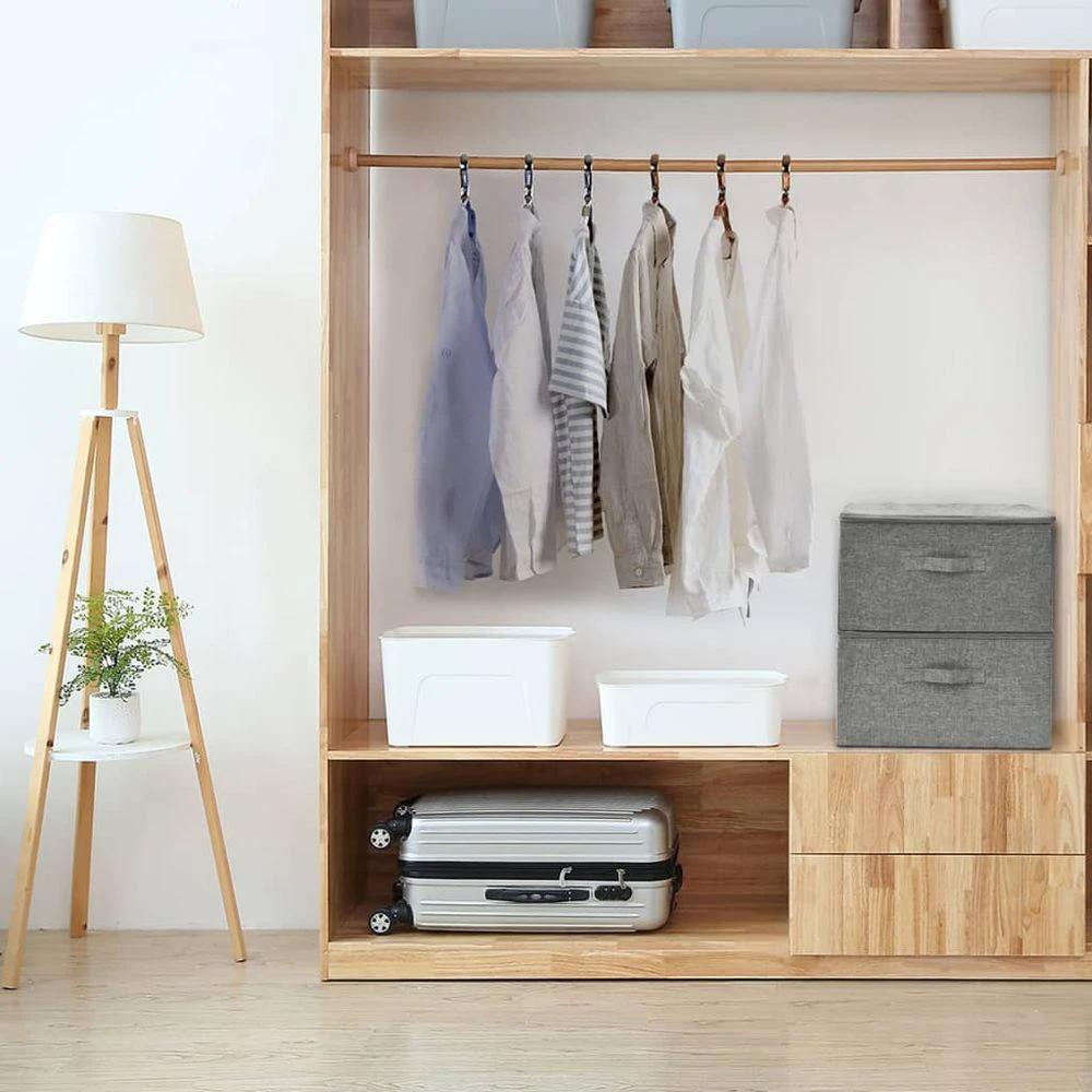 Storage Boxes 2 pcs vidaXL Fabric 43x34x23 cm Anthracite - Storage Box from vidaXL