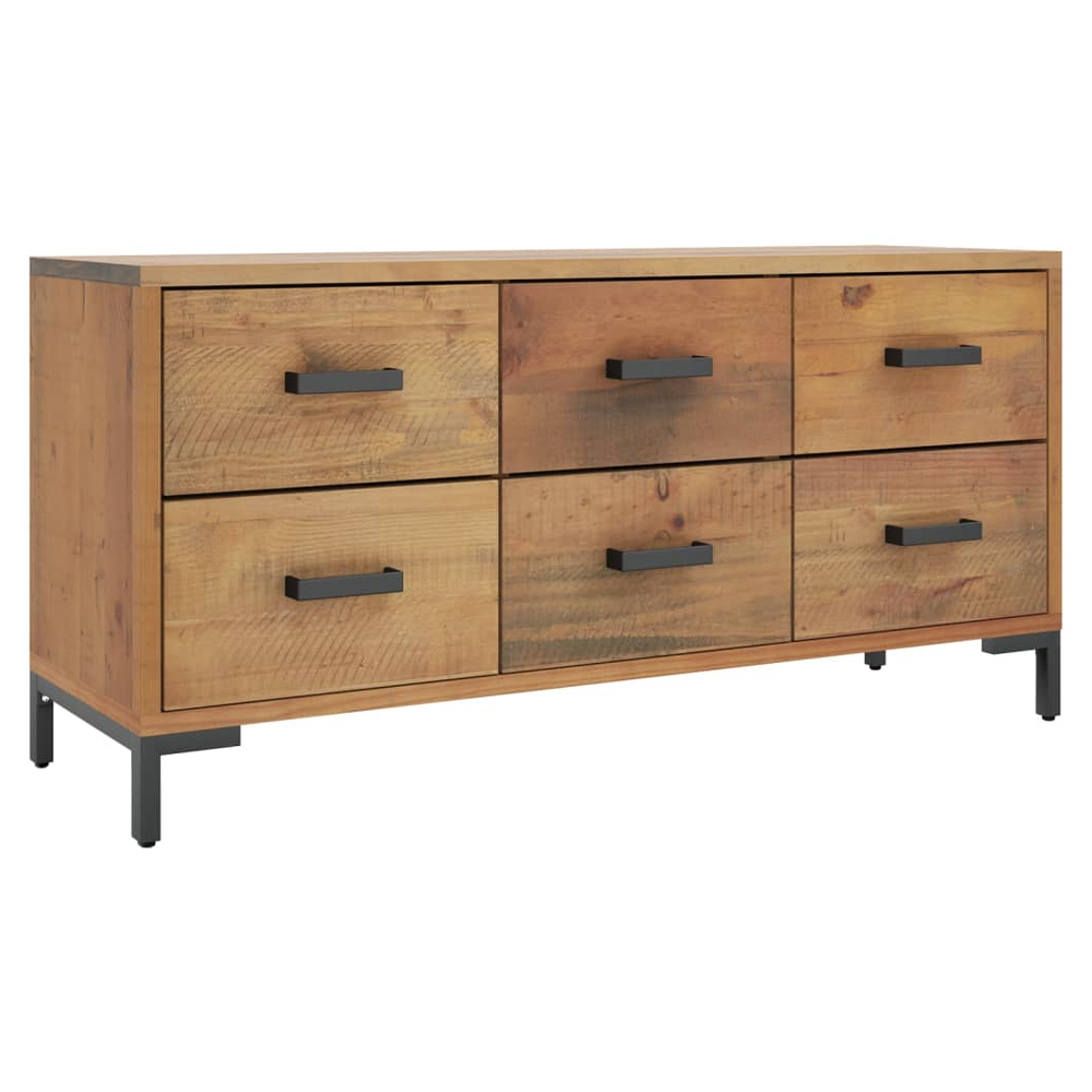 Storage Cabinet Brown vidaXL 110x30x45 cm Solid Pinewood - Storage Box from vidaXL