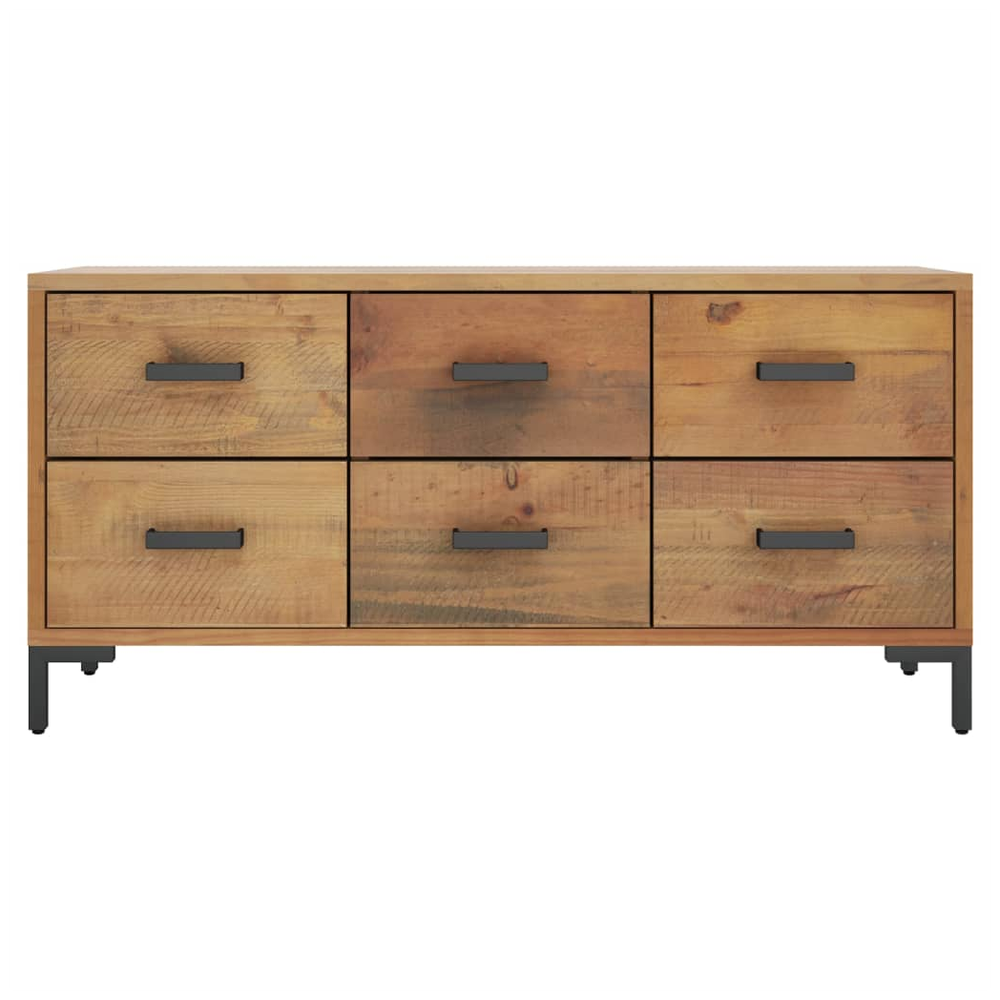 Storage Cabinet Brown vidaXL 110x30x45 cm Solid Pinewood - Storage Box from vidaXL