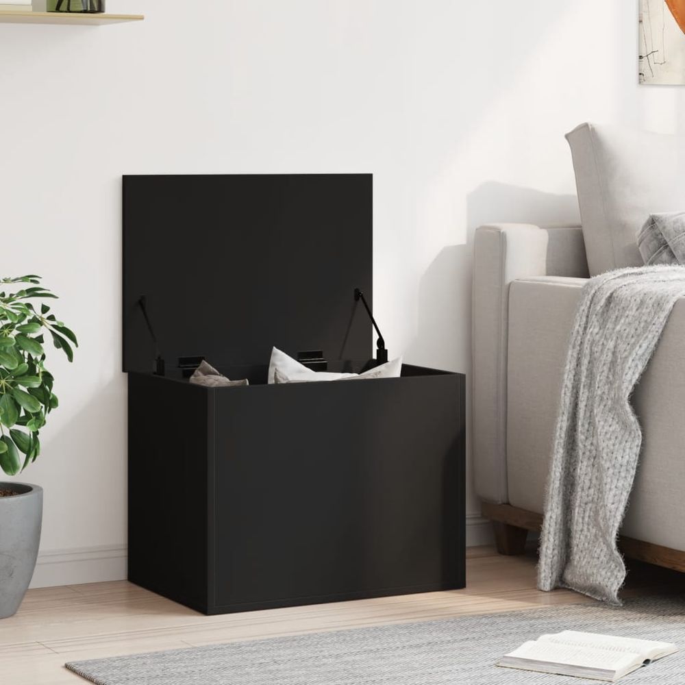 Storage Box Black 60x42x46 cm vidaXL Engineered Wood - Storage Box from vidaXL