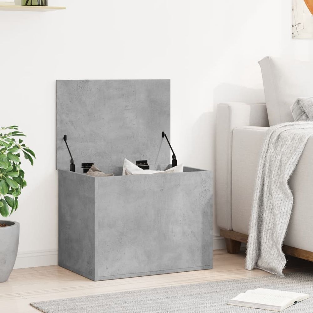 Storage Box Concrete Grey 60x42x46 cm vidaXL Engineered Wood - Storage Box from vidaXL