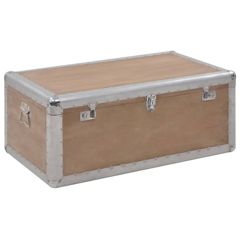 Storage Box Solid Fir Wood 91x52x40 cm vidaXL Brown - Storage Box from vidaXL