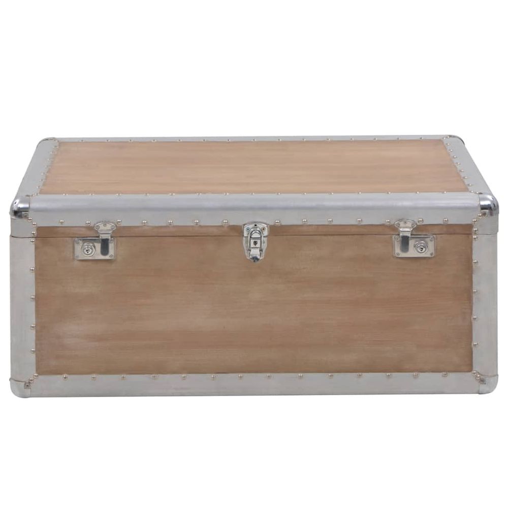 Storage Box Solid Fir Wood 91x52x40 cm vidaXL Brown - Storage Box from vidaXL