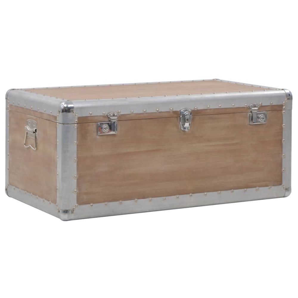 Storage Box Solid Fir Wood 91x52x40 cm vidaXL Brown - Storage Box from vidaXL