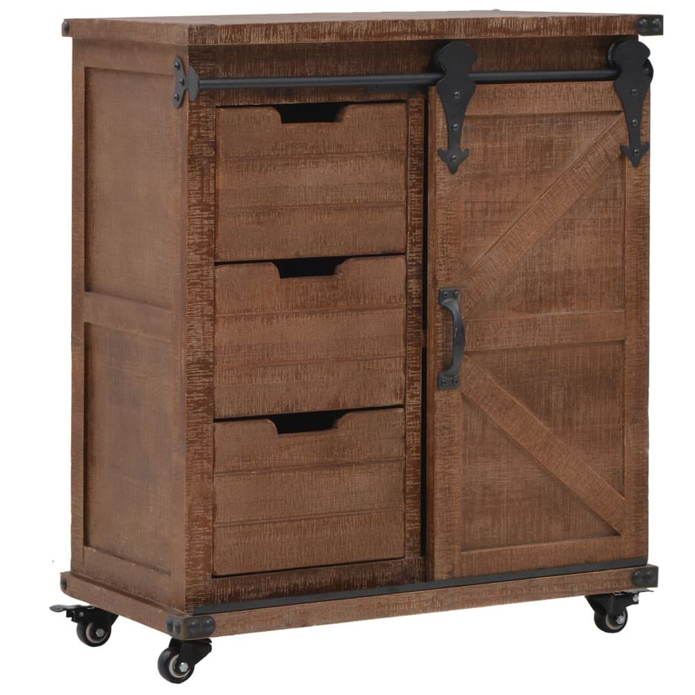 Storage Cabinet Solid Fir Wood vidaXL 64x33.5x75 cm Brown - Storage Box from vidaXL