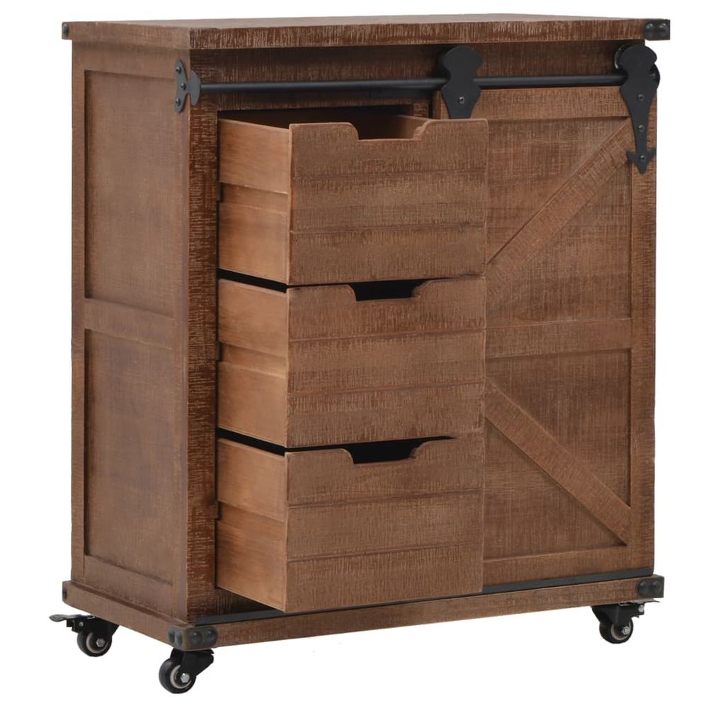 Storage Cabinet Solid Fir Wood vidaXL 64x33.5x75 cm Brown - Storage Box from vidaXL