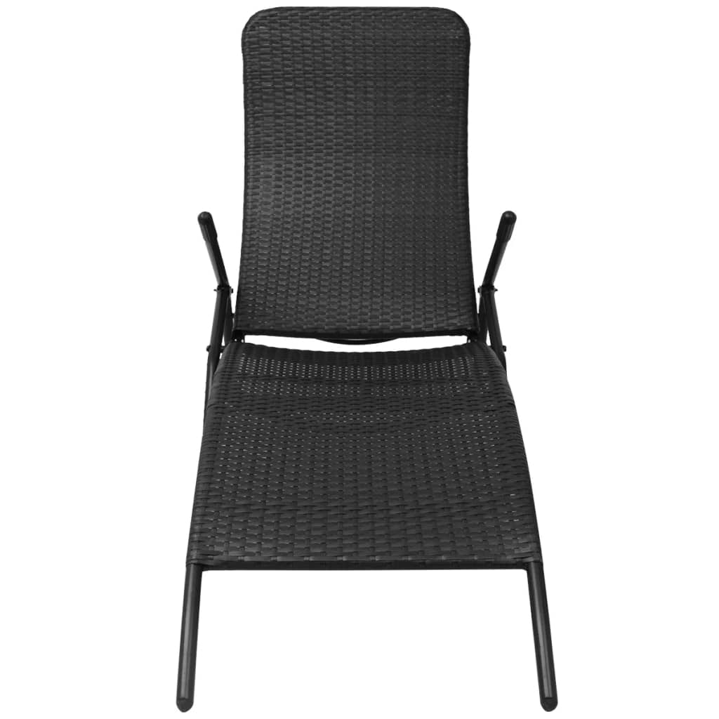 vidaXL Folding Sun Lounger Poly Rattan Brown - Sun Lounger from vidaXL
