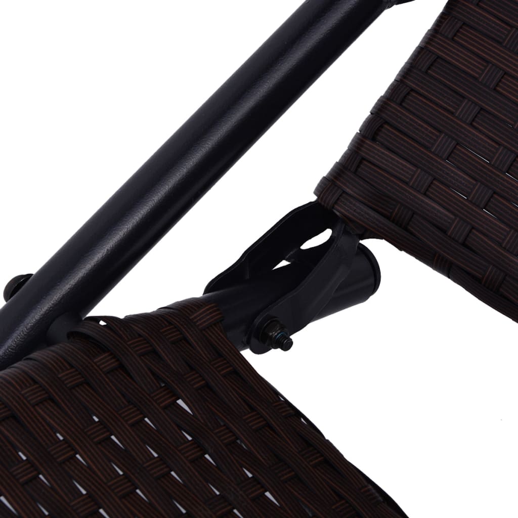 vidaXL Folding Sun Lounger Poly Rattan Brown - Sun Lounger from vidaXL