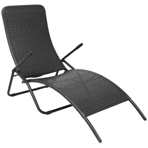 vidaXL Folding Sun Lounger Poly Rattan Brown - Sun Lounger from vidaXL