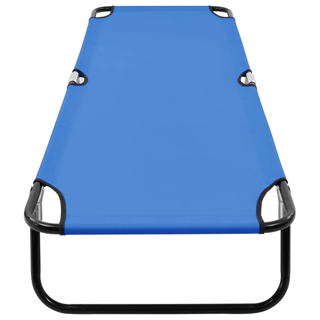 vidaXL Folding Sun Lounger Blue Steel - Sun Lounger from vidaXL