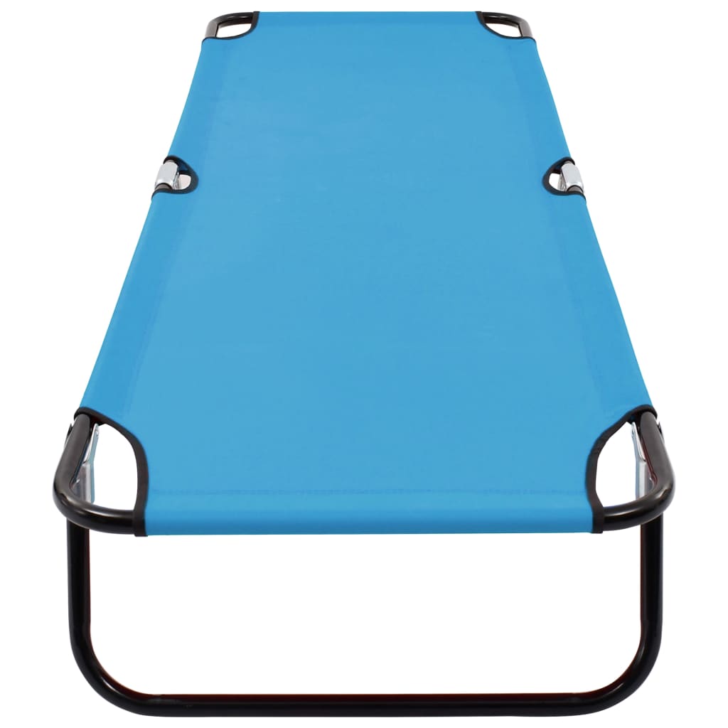 vidaXL Folding Sun Lounger Blue Steel - Sun Lounger from vidaXL