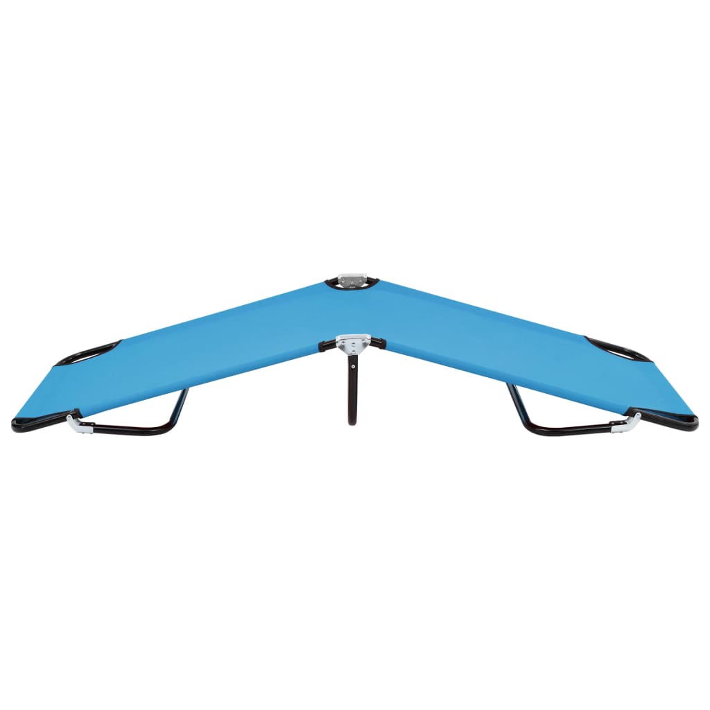 vidaXL Folding Sun Lounger Blue Steel - Sun Lounger from vidaXL