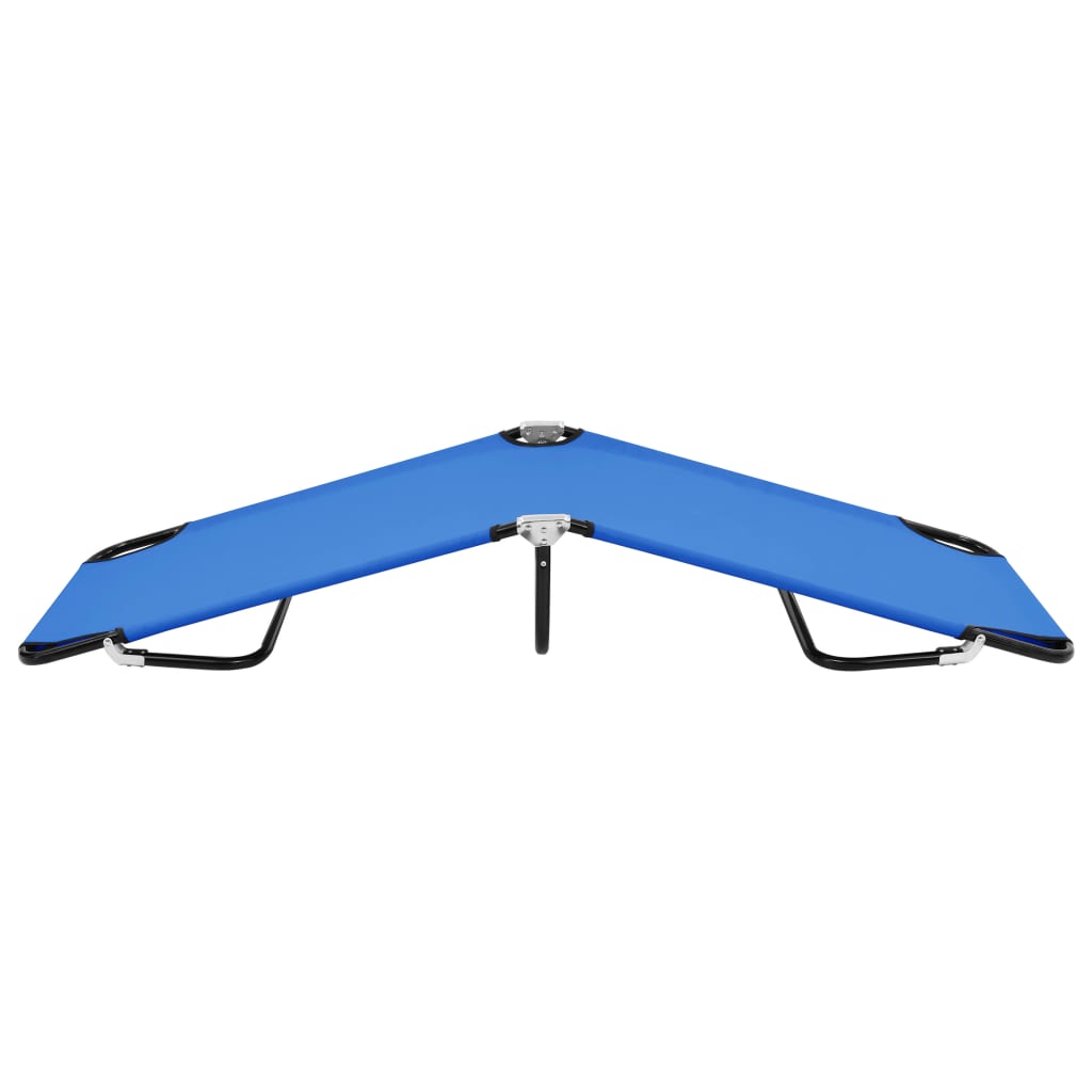 vidaXL Folding Sun Lounger Blue Steel - Sun Lounger from vidaXL