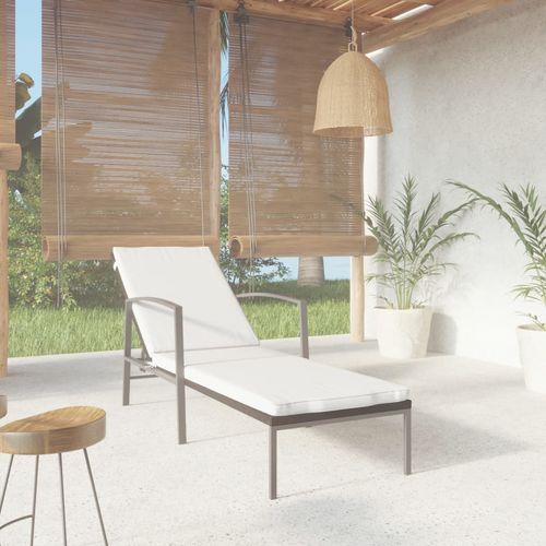 vidaXL Garden Sun Lounger with Cushion Poly Rattan Black - Sun Lounger from vidaXL